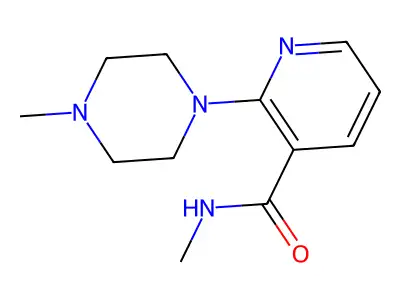 3-Pyridinecarboxamide, N-methyl-2-(4-methyl-1-piperazinyl)- structure