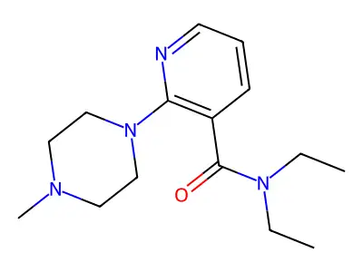 3-Pyridinecarboxamide, N,N-diethyl-2-(4-methyl-1-piperazinyl)- structure
