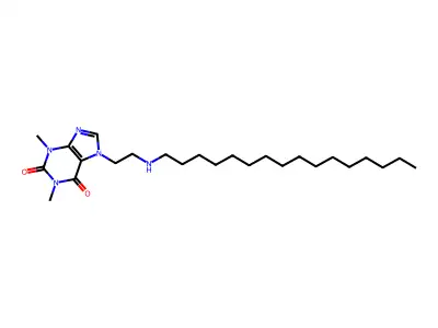 Theophylline, 7-(2-(hexadecylamino)ethyl)- structure