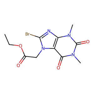 Ethyl 2-(8-bromo-1,3-dimethyl-2,6-dioxopurin-7-yl)acetate structure
