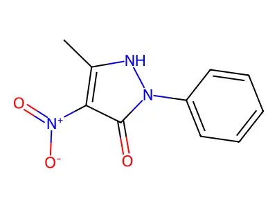 3-methyl-4-nitro-1-phenyl-1H-pyrazol-5-ol structure