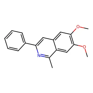 Isoquinoline, 6,7-dimethoxy-1-methyl-3-phenyl- structure