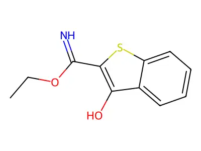 Benzo(b)thiophene-2-carboximidic acid, 3-hydroxy-, ethyl ester structure