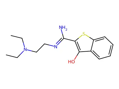 Benzo(b)thiophene-2-carboximidamide, N-(2-(diethylamino)ethyl)-3-hydroxy- structure