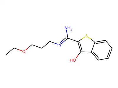 Benzo(b)thiophene-2-carboximidamide, N-(3-ethoxypropyl)-3-hydroxy- structure