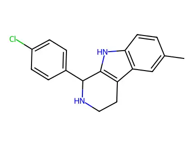1-(4-Chlorophenyl)-6-methyl-2,3,4,9-tetrahydro-1H-beta-carboline structure