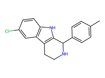 6-chloro-1-(4-methylphenyl)-1H,2H,3H,4H,9H-pyrido(3,4-b)indole structure