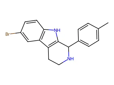 6-bromo-1-(4-methylphenyl)-2,3,4,9-tetrahydro-1H-beta-carboline structure