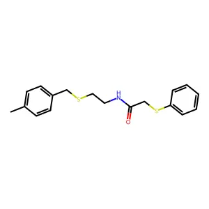 N-{2-[(4-methylbenzyl)sulfanyl]ethyl}-2-(phenylsulfanyl)acetamide structure
