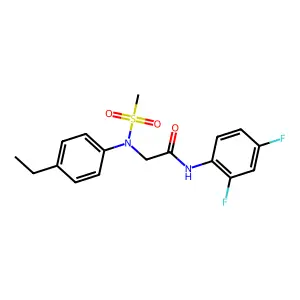 N-(2,4-difluorophenyl)-2-(4-ethyl-N-methylsulfonylanilino)acetamide structure