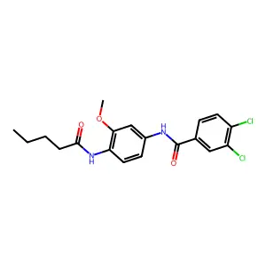 3,4-dichloro-N-[3-methoxy-4-(pentanoylamino)phenyl]benzamide structure