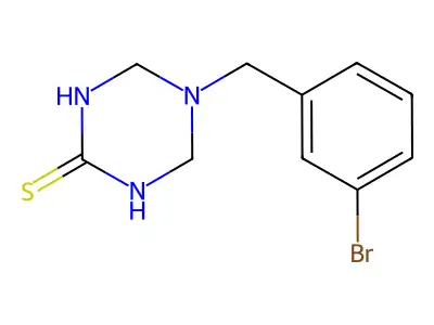 5-[(3-Bromophenyl)methyl]-1,3,5-triazinane-2-thione structure
