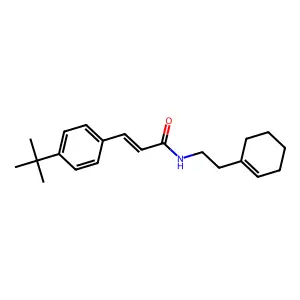 (E)-3-(4-tert-butylphenyl)-N-[2-(cyclohexen-1-yl)ethyl]prop-2-enamide structure