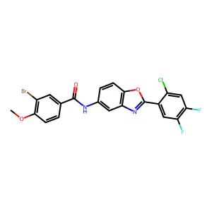 3-bromo-N-[2-(2-chloro-4,5-difluorophenyl)-1,3-benzoxazol-5-yl]-4-methoxybenzamide structure