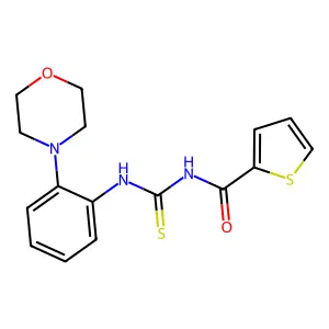 N-[(2-morpholin-4-ylphenyl)carbamothioyl]thiophene-2-carboxamide structure