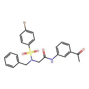 N-(3-acetylphenyl)-2-[benzyl-(4-bromophenyl)sulfonylamino]acetamide structure