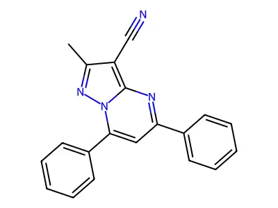 2-Methyl-5,7-diphenylpyrazolo[1,5-a]pyrimidine-3-carbonitrile structure