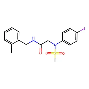 2-(4-iodo-N-methylsulfonylanilino)-N-[(2-methylphenyl)methyl]acetamide structure