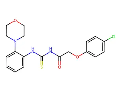 2-(4-chlorophenoxy)-N-[(2-morpholin-4-ylphenyl)carbamothioyl]acetamide structure