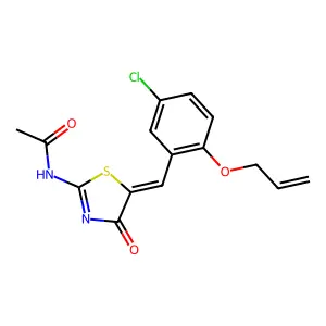 N-[(5Z)-5-[(5-chloro-2-prop-2-enoxyphenyl)methylidene]-4-oxo-1,3-thiazol-2-yl]acetamide structure