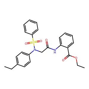 ethyl 2-{[N-(4-ethylphenyl)-N-(phenylsulfonyl)glycyl]amino}benzoate structure