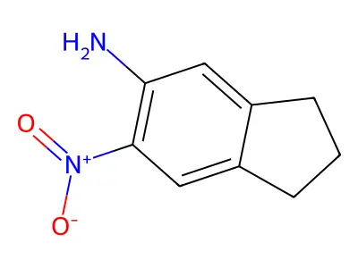 6-nitro-2,3-dihydro-1H-inden-5-amine structure