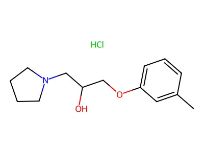 1-(3-methylphenoxy)-3-pyrrolidin-1-ylpropan-2-ol;hydrochloride structure