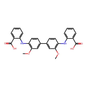 2,2'-((3,3'-Dimethoxy(1,1'-biphenyl)-4,4'-diyl)diimino)bis-benzoic acid structure