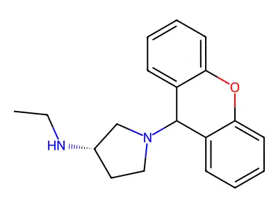 3-Pyrrolidinamine, N-ethyl-1-(9H-xanthen-9-yl)-, L-(S)- structure