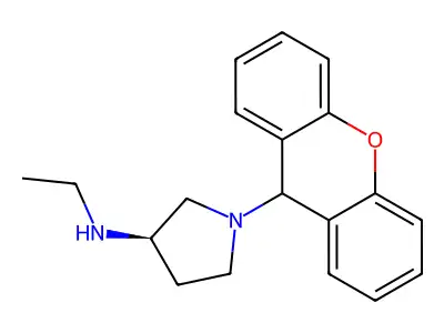 3-Pyrrolidinamine, N-ethyl-1-(9H-xanthen-9-yl)-, D-(R)- structure