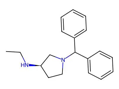 3-Pyrrolidinamine, 1-(diphenylmethyl)-N-ethyl-, D-(R)- structure