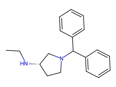 3-Pyrrolidinamine, 1-(diphenylmethyl)-N-ethyl-, L-(S)- structure