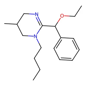 1-Butyl-2-[ethoxy(phenyl)methyl]-5-methyl-1,4,5,6-tetrahydropyrimidine structure