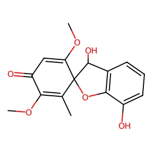 3,7-Dihydroxy-3',6'-dimethoxy-2'-methylspiro(benzofuran-2(3H),1'-(2,5)cyclohexadiene)-4'-one structure