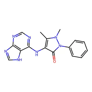 Antipyrine, 4-(9H-purin-6-ylamino)- structure