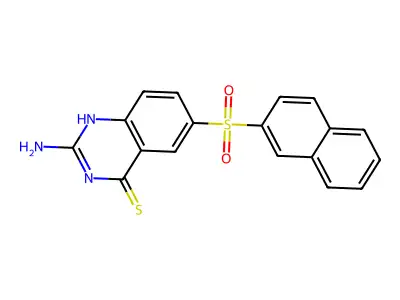2-Amino-4-mercapto-6-[2-naphthylsulfonyl]quinazoline structure