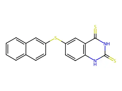 6-[2-Naphthylthio]-2,4[1H,3H]-quinazolinedithione structure