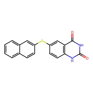 2,4-Dihydroxy-6-[2-naphthylthio]quinazoline structure