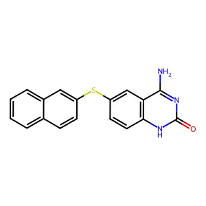 4-Amino-2-hydroxy-6-[2-naphthylthio]quinazoline structure