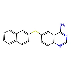 4-Amino-6-[2-naphthylthio]quinazoline structure