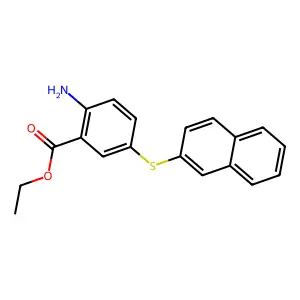 Ethyl 2-amino-5-[2-naphthylthio]benzoate structure