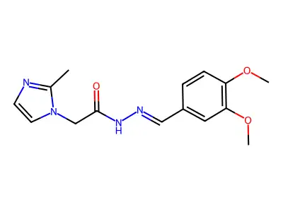 N-[(3,4-dimethoxyphenyl)methylideneamino]-2-(2-methylimidazol-1-yl)acetamide structure