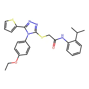 2-[[4-(4-ethoxyphenyl)-5-thiophen-2-yl-1,2,4-triazol-3-yl]sulfanyl]-N-(2-propan-2-ylphenyl)acetamide structure