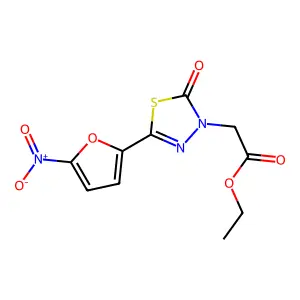 Ethyl [5-(5-nitrofuran-2-yl)-2-oxo-1,3,4-thiadiazol-3(2H)-yl]acetate structure