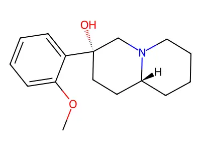 2H-Quinolizin-3-axial-ol, octahydro-3-equatorial-(2-methoxyphenyl)- structure