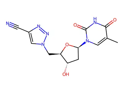 Thymidine, 5'-(4-cyano-1H-1,2,3-triazol-1-yl)-5'-deoxy- structure