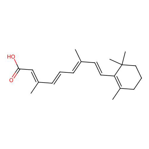 (4E)-3,7-dimethyl-9-(2,6,6-trimethylcyclohexen-1-yl)nona-2,4,6,8-tetraenoic acid structure