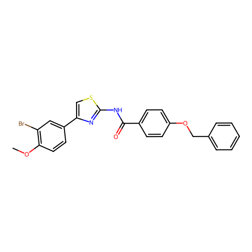 4-(benzyloxy)-N-(4-(3-bromo-4-methoxyphenyl)thiazol-2-yl)benzamide structure