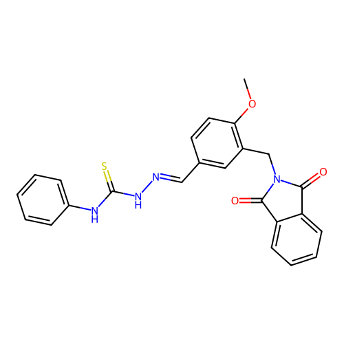 (2E)-2-{3-[(1,3-dioxo-1,3-dihydro-2H-isoindol-2-yl)methyl]-4-methoxybenzylidene}-N-phenylhydrazinecarbothioamide structure
