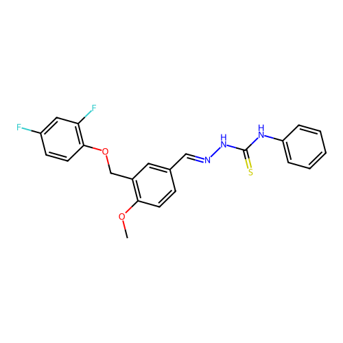 1-[(E)-[3-[(2,4-difluorophenoxy)methyl]-4-methoxyphenyl]methylideneamino]-3-phenylthiourea structure